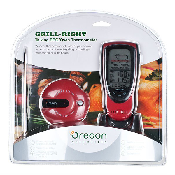 Oregon Scientific AW131 Grill Right Wireless Talking BBQ Thermometer / Oven  Thermometer